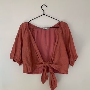 Abercrombie linen tie top